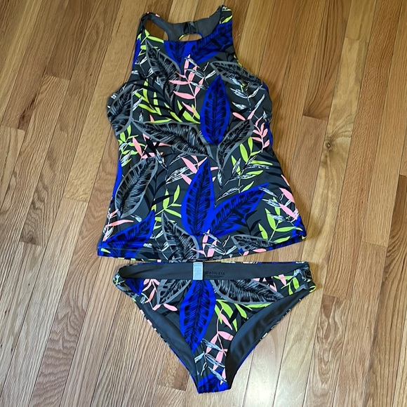 Athleta Other - NWOT Athleta Maldives high neck Tankini 34D/DD with Bikini Bottom M Swim Set